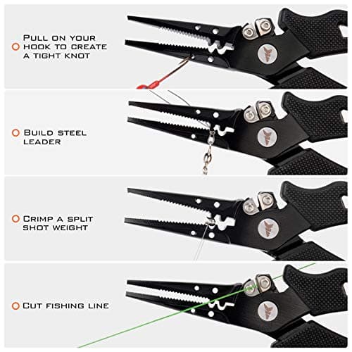 KastKing Cutthroat 7 inch Fishing Split Ring Pliers, 420 Stainless Steel Fishing Tools, Saltwater Resistant Fishing Gear, Tungsten Carbide Cutters