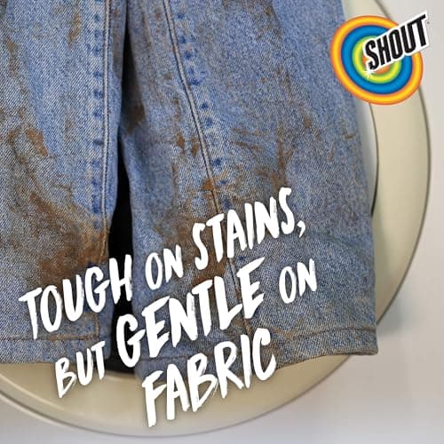 Shout Active Enzyme Laundry Stain Remover Spray, Triple-Acting Formula Clings, Penetrates, and Lifts 100+ Types of Everyday Stains - Prewash Spray 22oz