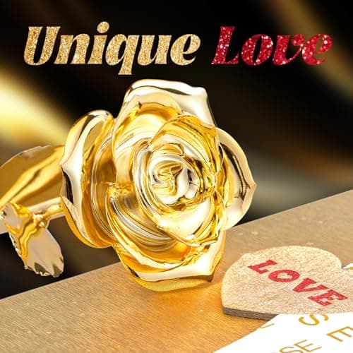 Mikasol Gold Dipped Real 24K Gold Rose, 1 Pack Infinity Flower Decor Hand Dipped in 24K Romantic Rose Gifts for Women in Her Wife Girlfriend Birthday Anniversary Valentines Mothers Day Christmas B0CC5R3S9V