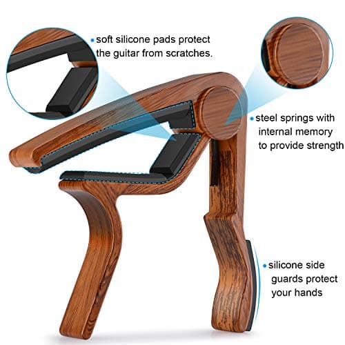 MOREYES Guitar Picks Capo Guitar Tuner Clip on for Acoustic Ukelele Bass Classical Guitar