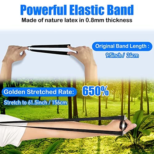Slingshot, Stainless Steel Slingshots for Adults, Sling Shot for Hunting and Shooting Practice, Come with 3 pcs Flat Rubber Bands and a Storage Case