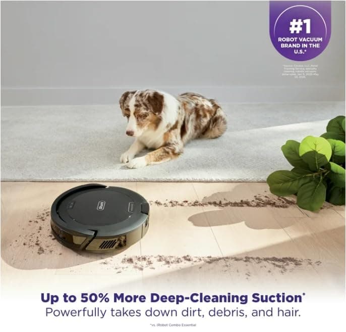 Shark Robot Vacuum with Self-Empty Base, Bagless Auto-Empty System with Up to 45-Day Capacity, Smart LiDAR Navigation, Object Avoidance, Strong Suction for Carpets and Hard Floors, Black