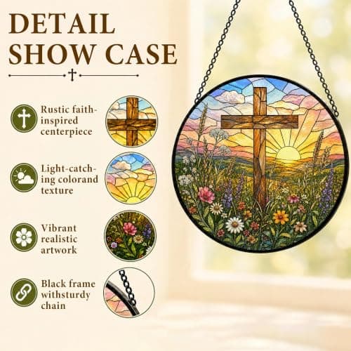 Stained Glass Suncatcher Window Hanging Couples Best Friend Sister 2026 Christmas Oranment Family Mothers Day Gifts for Mom Birthday Gifts for Women Gifts for Mom Christmas Grandma Her Wife Nana Aunt B0H4RPLWX7