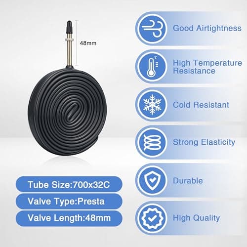 2-Pack 700x28/32/35c Road Bike Tire Set, Foldable Tires with Presta Valve FV48 Inner Tubes and Tires Lever,Suitable for Road Bikes、City Bikes、Touring Bicycle Bike