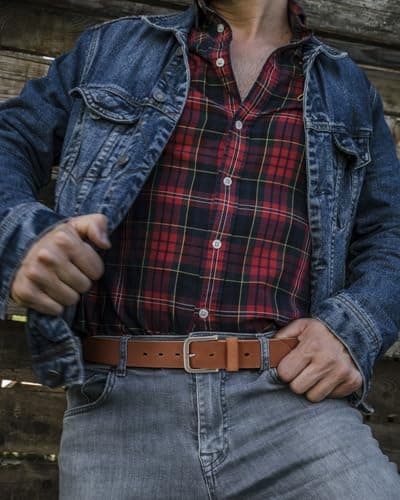 CHAOREN Full Grain Leather Belt for Men, Work Belts for Men Heavy Duty, Daily Wear for Jeans Pants