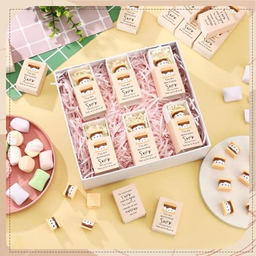 for Food Service Week Customer Service Week Vet Tech, Office Party Favor with Box, Thank You for Coworker Staff Team Teacher Wettarn 24 Sets Employee Appreciation Gifts S'more Gift Bulk, Marshmallow B0DLNH8JPN