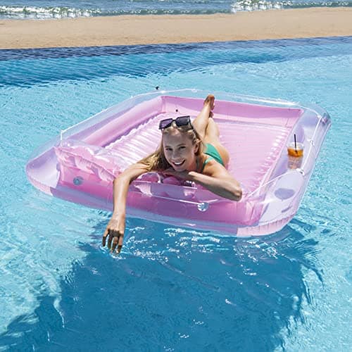 Inflatable Pool Floats Lounger for Adults, Blow Up Tanning Pool Raft Sun Tan Tub with Inflatable Pillow for Family Outdoor, Garden, Backyard Summer Water Party (14+ Year Old)