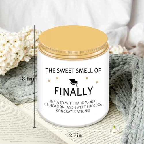 Homsolver Funny Graduation Gift for Her Him, College, High School, Masters Degree, Phd, Nurse Graduation Gifts for Women & Men, Scented Candles B0GD6TWT8M