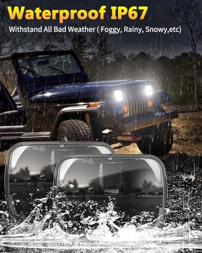 BICYACO 1 Pair 105W Rectangular 5x7/ 6x7 Inch Led Headlight High Low Beam Headlamp Compatible with Jeep Wrangler YJ Cherokee XJ Kenworth T300 1997-2010 Replacement H6054 H5054 H6054LL 69822 6052 6053