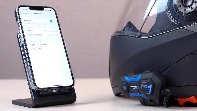 Fodsports FX4 Pro Motorcycle Bluetooth Headset, 4 Riders Group Motorcycle Intercom, 1200m Helmet Communication System with Hi-Fi Music/FM/Auto Call/Voice Control, Universal Pairing(Blue FX4 Dual)