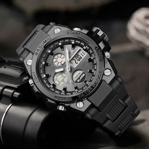 BASUMIU Military Tactical Watches for Men Luxury Black Digital Work Mens Watches Sport Dive Men's Wrist Watches Waterproof Cheap