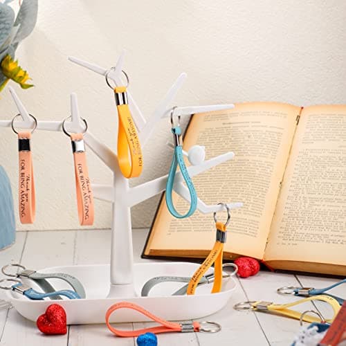 Customer Service Week, Inspirational Thank You Gifts, 10 Style Silicone Keyring for Office Staff Work Team Teacher Volunteer Nosiny 30 Pcs Keychain Appreciation Gift Bulk for Employee Coworker B0BZY67RDJ