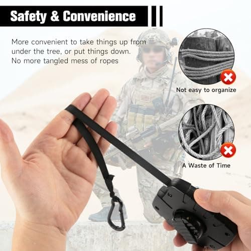 Upgraded Ultra Silent Retractable Bow and Gear Hoist - 30FT Quietest Safety System for Tree Stand Hunting, Essential Hunting Gear