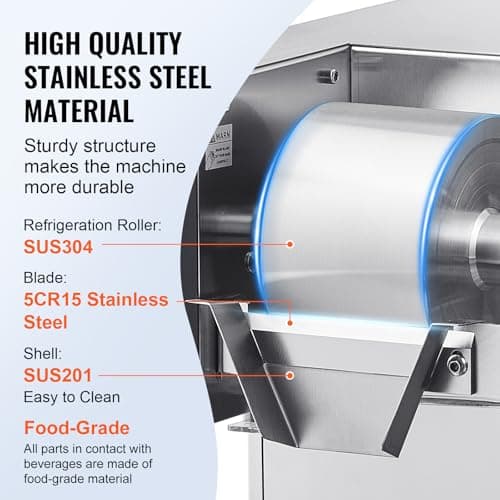 VEVOR Commercial Snowflake Ice Machine, 176.4LBS/24H Snowflake Ice Maker, Stainless Steel Ice Shaver Machine, Electric Snow Cone Maker, Air Cooling System for Rapid Heat Dissipation, for Bakery, Café