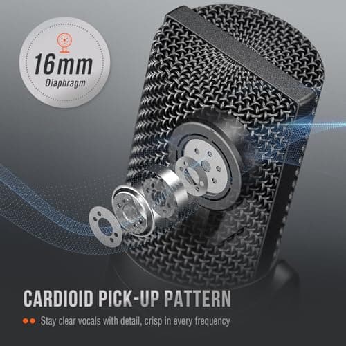 FIFINE Studio Condenser USB Microphone Computer PC Microphone Kit with Adjustable Boom Arm Stand Shock Mount for Instruments Voice Overs Recording Podcasting YouTube Vocal Gaming Streaming-T669