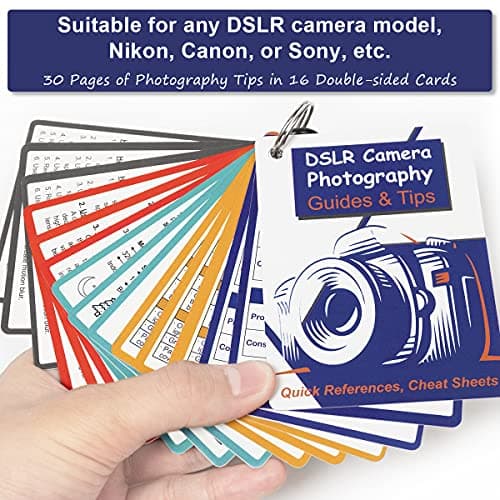 DSLR Cheat Sheet Photography Accessories Camera Accessories for Canon Nikon Sony Photography Gifts for Photographer Quick Reference Cards Guides Tips Settings Exposure Modes Composition And More 4×3in