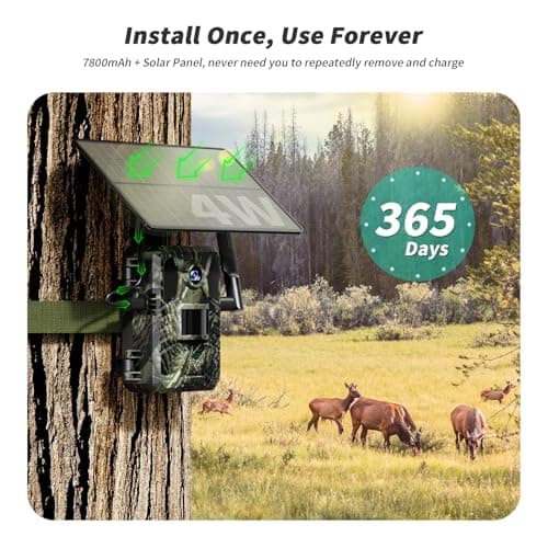 SEHMUA 4G LTE Cellular Trail Cameras 3rd Gen with Live Streaming, Game Camera Built-in SIM Card with Motion Activated 0.2s Trigger Time Solar Trail Camera IP66 Waterproof