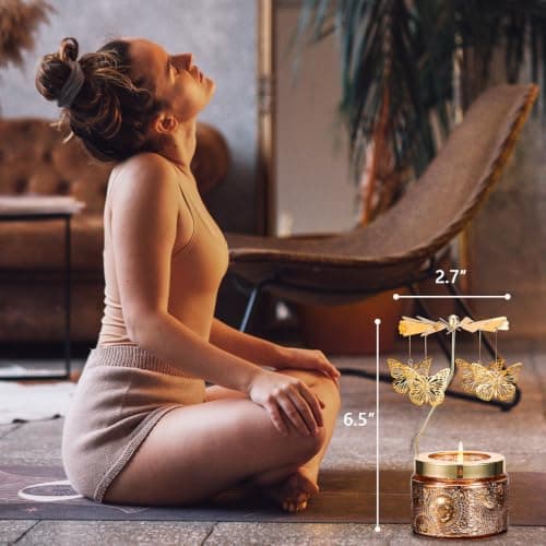 Birthday Gifts for Women Friendship, Unique Candle Gift for Christmas Anniversary Mothers Day Butterfly Rotating Scented Candle, Gifts for Women Mom Daughter Sister Wife B0CLGLXGQ5