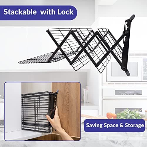 Geesta 2/3/4-Tier Upgraded Collapsible Cooling Rack with Adjustable 3 Setting Design Stackable Roasting Cooking Drying Wire Cooling Rack for Cookies Baking Gifts for Women B08BL5MP3Z