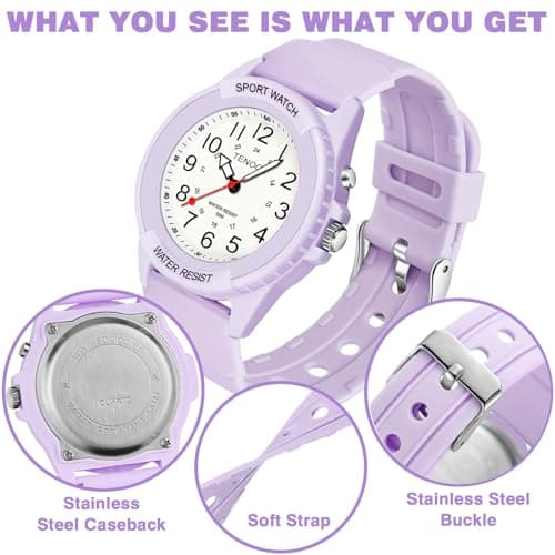 TENOCK Waterproof Nurse Watch for Medical Professionals Students Women Men, Night Light, 12/24 Hour Military Time Easy to Read Dial, Second Hand Watch for Nursing Day Gifts