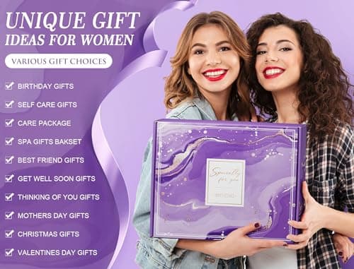 Valentines Day Birthday Gifts for Women Self Care Get Well Soon Gift Baskets, Lavender Relaxing Spa Gift Basket Care Package Flannel Blanket, Unique Gifts for Her Mom Wife Girlfriend Friends Sister