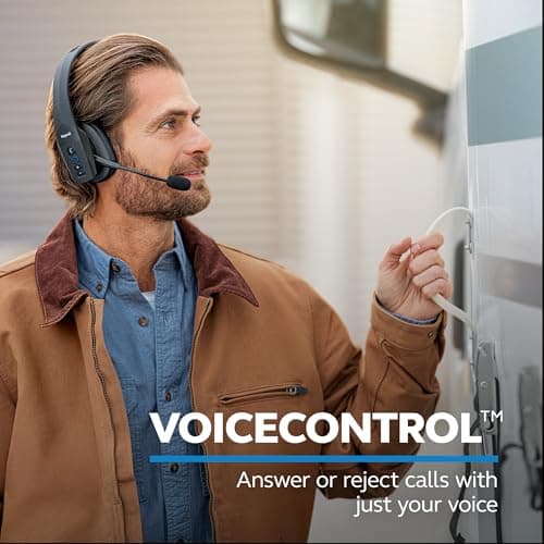 96% noise canceling headset for truck drivers; padded comfort, 24 hr talk time BlueParrott B450-XT Bluetooth Headset B087R97MM2