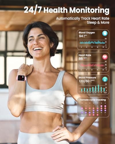 Smart Watch for Women Men Fitness: 1.85" Smart Watch with 30 Days+ Battery Life Make/Recive Call Heart Rate SpO2 Sleep Monitor 120+ Sport IP68 Waterproof Fitness Tracker Watch for iPhone Android