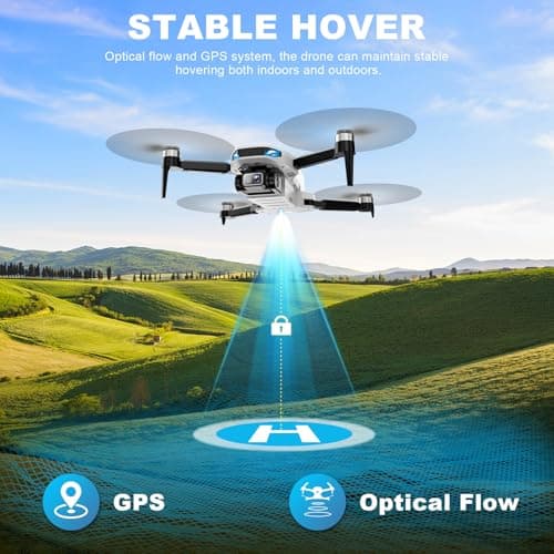 GPS Drone with Camera for Adults, 2K HD GPS Drones with Auto Return, Follow Me, Circle Fly, Waypoint Fly, Optical Flow, Brushless Motor, Foldable 5G Transmission FPV Quadcopter