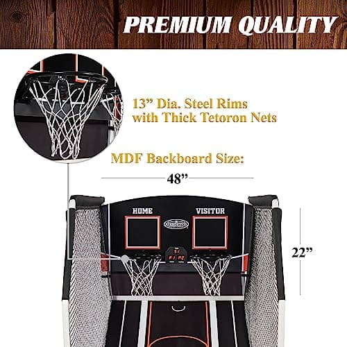 Barrington Urban Arcade Basketball Game Indoor Dual Shot, 6 Balls Included, Pop Off with The Perfect Indoor Electronic Basketball Game