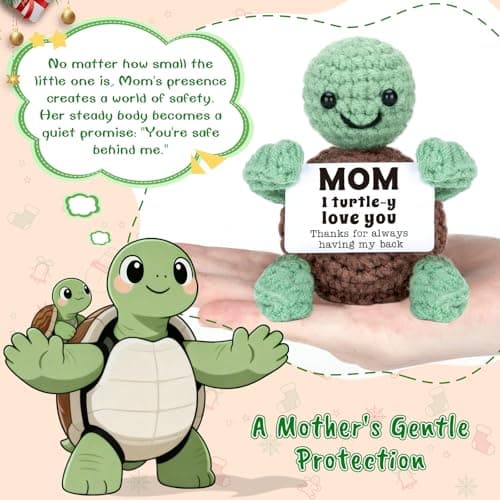 Christmas Birthday Gifts for Mom from Daughter Son, Mini Turtle Gifts for New Bonus Step Mom Mama Mother in Law, I Love You Cute Stuff Things Stocking Stuffers for Moms, Handmade Crochet Turtle Decor B0DF7K23VG
