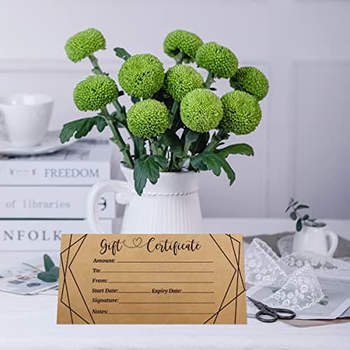 ceiba tree Kraft Blank Gift Certificates for Business 30 Pcs Black Foil Certificate Cards with Envelopes for Salon Restaurants Spa Birthday