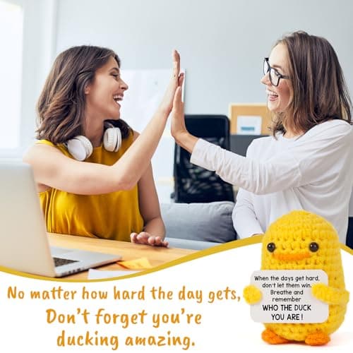 MBL Christmas Stocking Stuffers for Women - Emotional Positive Inspirational Support Small Funny Gag Crochet Duck Pickle Birthday Xmas for Men for Coworker Boss Colleges Her Him Friend
