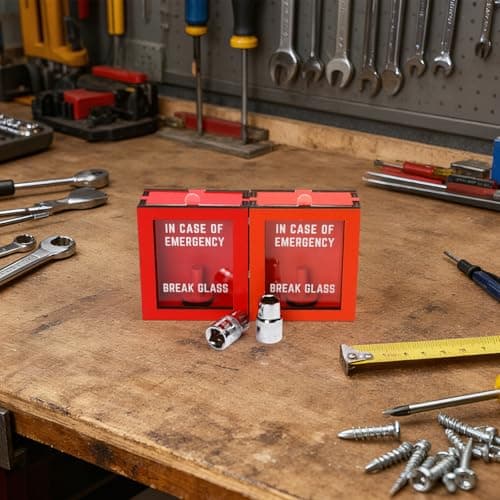 Break in Case of Emergency Box, Garage Wall Decor, Mechanic Car Guy Gifts, White Elephant Gifts Exchange 10mm Emergency Socket Kit, 2 Pack Funny Car Guy Tool Gag Gifts Box B0FMS2XR2D