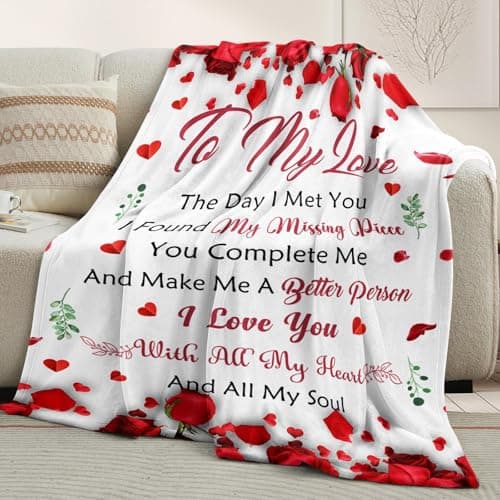 Gifts for Her Wife Girlfriend - to My Love Blanket - Anniversary Romantic Gift for Women - I Love You Gifts for Her - Wife Girlfriend Birthday Gift Ideas - Christmas & Valentines Day - 50"x60"