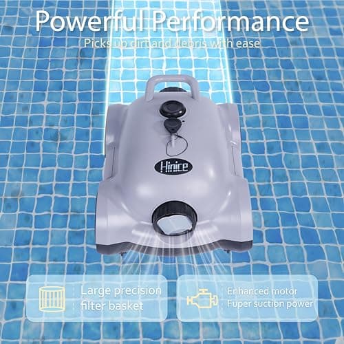 Cordless Robotic Pool Cleaner,Automatic Pool Vacuum Robot for In-Ground/Above Ground Pools,150 Min Runtime, IPX8 Waterproof, 2200 Sq Ft Coverage (Grey)