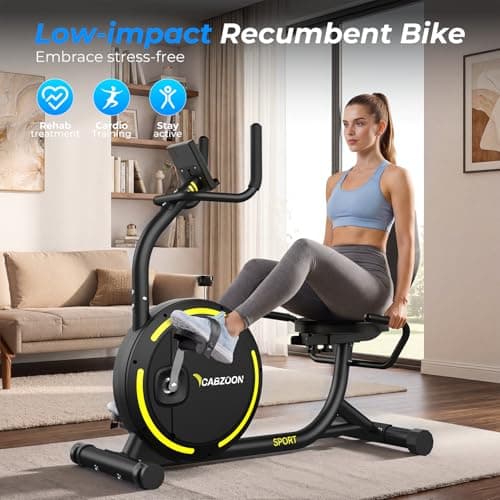 Recumbent Exercise Bike for Home Heavy-Duty Stationary Bike For Seniors Bicycle Exercise Machine Bicycle LCD Monitor,265LBS,8 Level Resistance Black