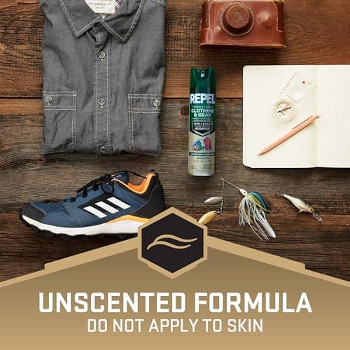 Repel Permethrin Clothing & Gear Insect Repellent, Use on Outdoor Gear, Tents and Sleeping Bags, Repels Mosquitoes, Ticks, Mites, (Aerosol Spray) 6.5 fl Ounce