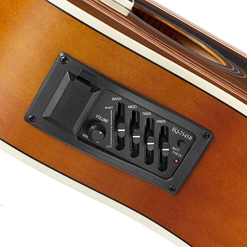 Ashthorpe Full-Size Dreadnought Acoustic-Electric Guitar Bundle - Premium Tonewoods - Brown