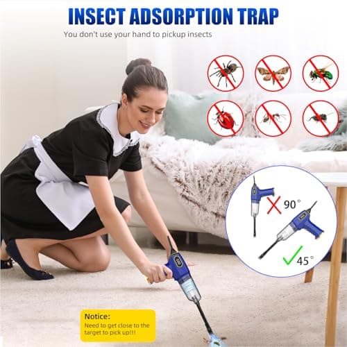 2026 Bug Vacuum Catcher,USB Rechargeable Insect Control for Adults and Kids,Spider Killer Insect Traps Catcher,Bug Catcher Indoor with LED Flashlight for Spider,Stink Bugs,Beetle,Cockroach,Ants,Moth