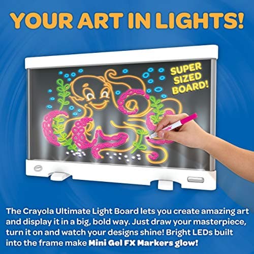 Crayola Ultimate Light Board - White, Kids Drawing Tablet, Holiday & Christmas Gifts, LED Drawing Board, Sketching Art Projector, Toys for Boys & Girls, 6+