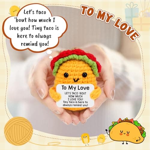 Boyfriend Husband Anniversary I Love You Gifts for Her Him Women Girlfriend Wife Birthday Unique Gift Idea, Handmade Crochet Taco Couples Romantic Valentines Christmas Small Wedding Gifts - To My Love