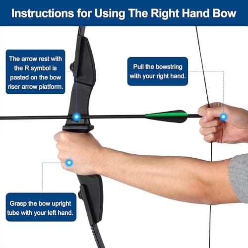 Recurve Bow and Arrow Set，Detachable Archery Adult Bow Left and Right Hands 40lbs /20lbs Suitable Adults/Youth/Beginners Outdoor Practicing