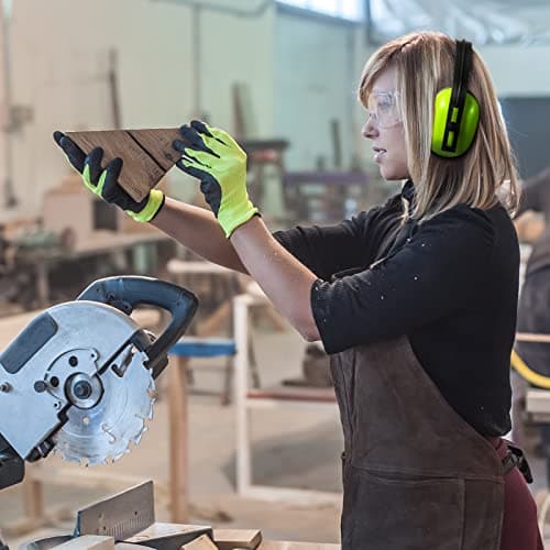 Maitys 6 Pcs Soundproof Earmuffs Hearing Protection Headphones Adjustable Padded Defender Noise Reduction Earplug for Kids (Green)