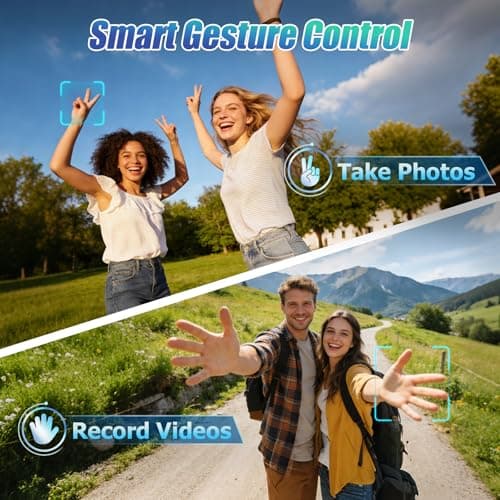 Foldable 1080P Drone with Camera for Kids & Beginners, Easy to Fly Toy Gift for Boys & Girls, One-Key Start, 3D Flips, Gesture Selfie, 2 Batteries