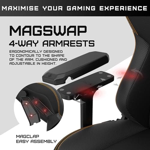 Anda Seat Kaiser 3 Large Gaming Chair for Adults - Ergonomic Black Fabric Gaming Seat with Lumbar Support, Comfortable Office Chairs with Neck Support - Heavy Duty Wide Computer Seat