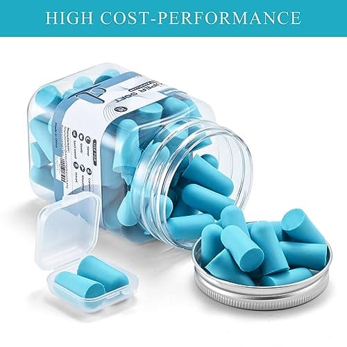 Lenicany 30Pair Soft Foam EarPlugs, 32dB Disposable Sound Blocking Noise Cancelling Ear Plugs for Sleeping/Concerts Loud Music/Shooting Guns/Work Construction, Hearing Safety Protection (Blue)