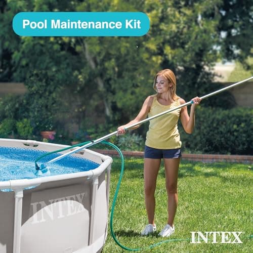 Intex 28002E Cleaning Maintenance Swimming Pool Kit with Vacuum, Surface Skimmer, and Telescoping Pole for Above Ground Pools (Pool Sold Separately)