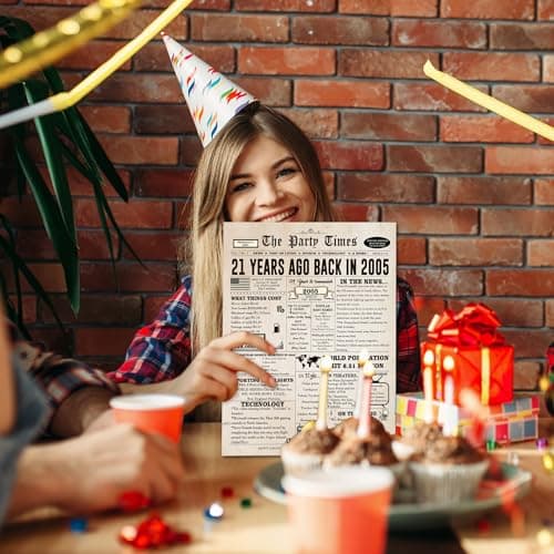 Retro 21 Year Old Gifts Idea for Son Daughter Boys Girls Women Men,Big 10.6 x 7.9 Inch,Thick Card Stock with Premium Envelope Ziwenhu Funny 21st Birthday Card Gift Decorations for Her Him B0CL9MKFV1