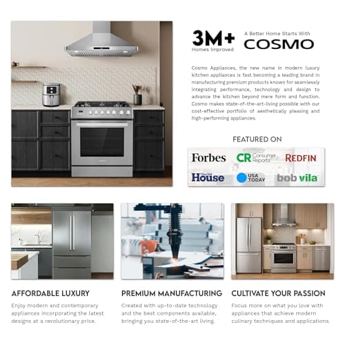 COSMO COS-FDR223GWSS 36 in. Lumin Collection 22.4 cu. ft. Counter Depth French Door Refrigerator, Water Dispenser, Ice Maker, Stainless Steel