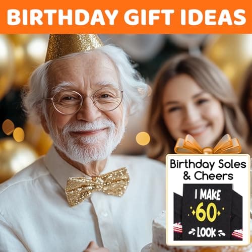 HAPPYPOP Birthday Gifts for Men - Socks for 60 Year Old Dad Grandfather with Greeting Card